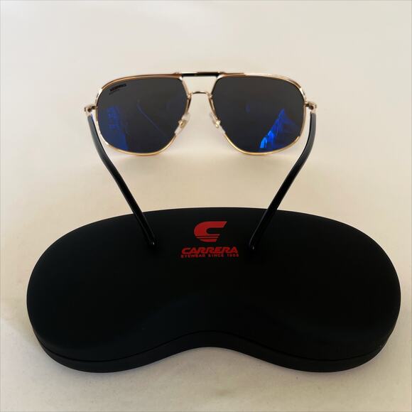 CARRERA 318 Double Bridge Pilot Sunglasses Black Gold UNISEX NEW - Picture 6 of 9